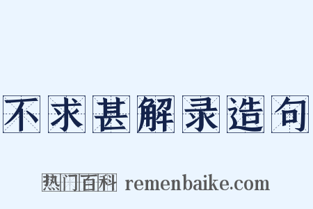 不求甚解录造句是什么意思的图片